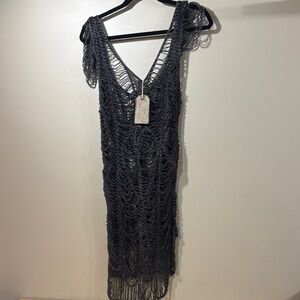 RARE vintage ALLSAINTS crotchet fringe dress